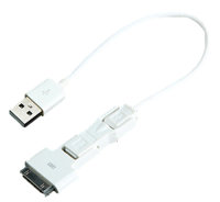 Кабель - переходник для зарядки мобильных телефонов от USB через разъемы mini 5, micro B,iPhone4, Gembird, блистер